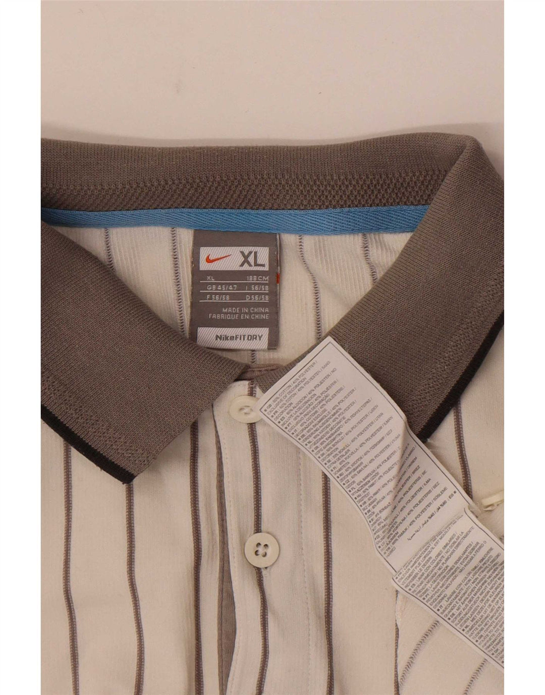 Polo Nike Homme XL Coton Rayé Blanc