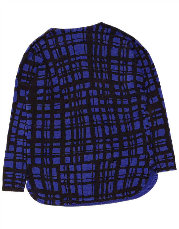 MARKS & SPENCER Pull col bateau pour femme UK 12 Bleu moyen à carreaux