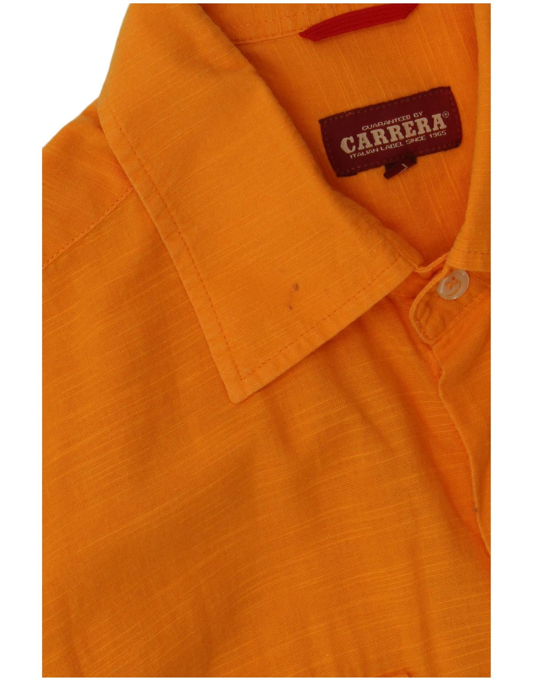 Carrera Chemise à manches courtes pour homme en coton moucheté orange Large