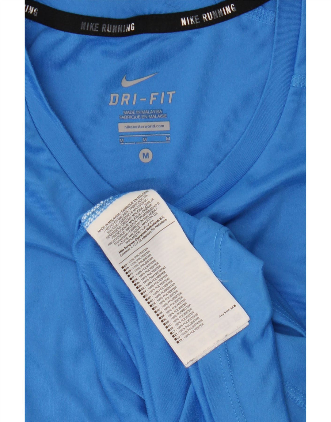 Nike Homme Dri Fit T-Shirt Haut Bleu Moyen Polyester