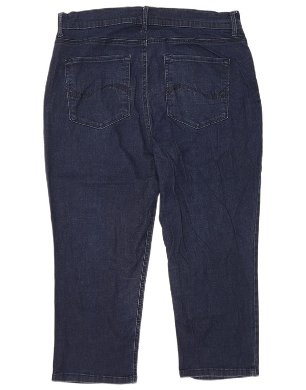 LEE Jean Capri taille haute coupe facile pour femme US 16 2XL W34 L21 Bleu marine