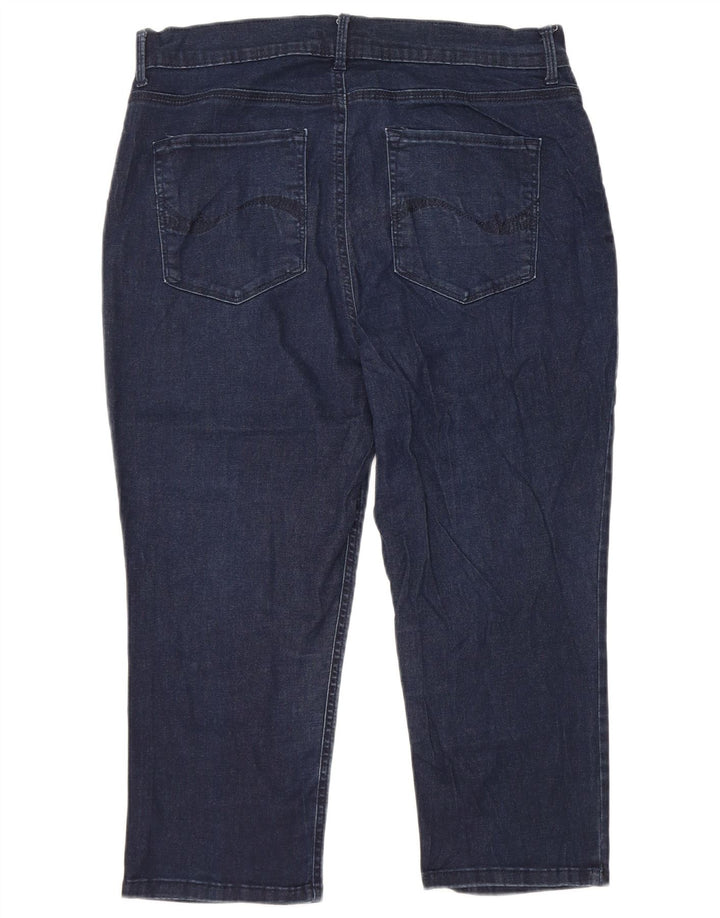 LEE Jean Capri taille haute coupe facile pour femme US 16 2XL W34 L21 Bleu marine