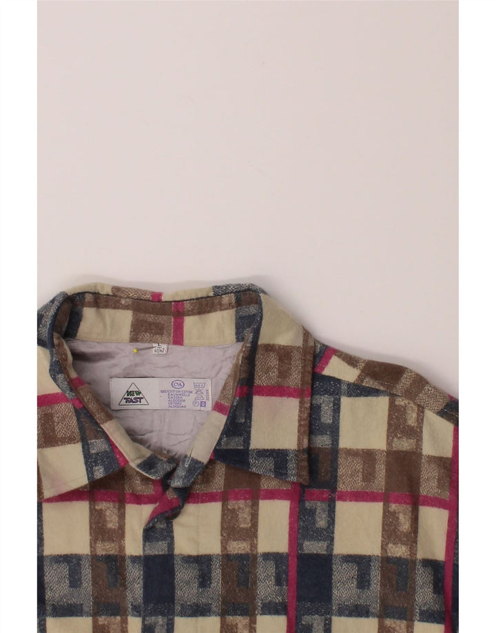 C&A Mens Flannel Shirt Size 41/42 Large Beige Check Cotton Vintage C&A and Second-Hand C&A from Messina Hembry 