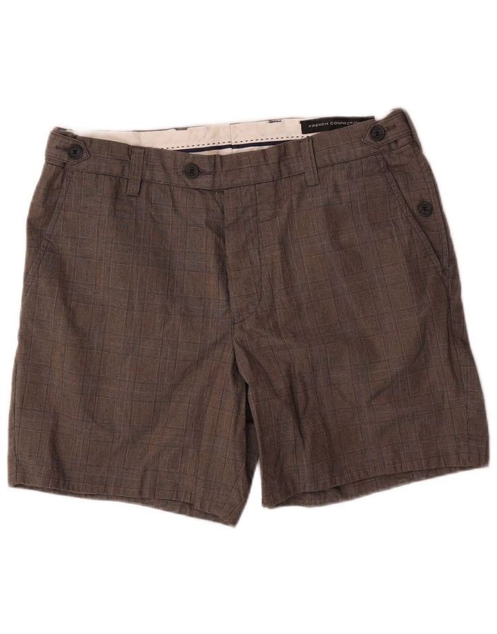 French Connection Short Chino Homme W34 Grand Gris Carreaux Coton