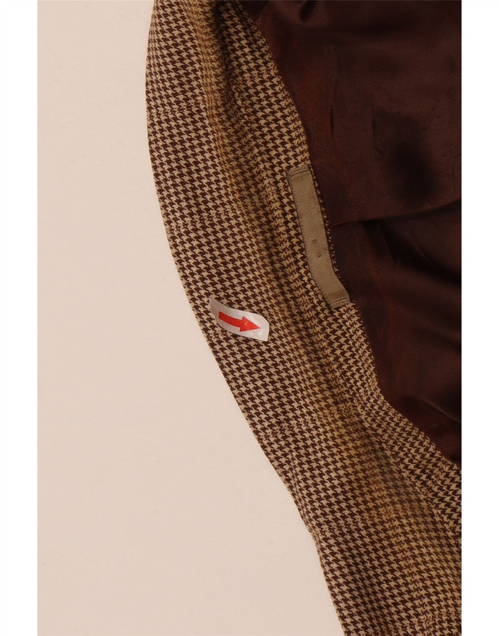 Aquascutum Veste blazer à 2 boutons pour homme UK 42 XL en laine pied-de-poule marron