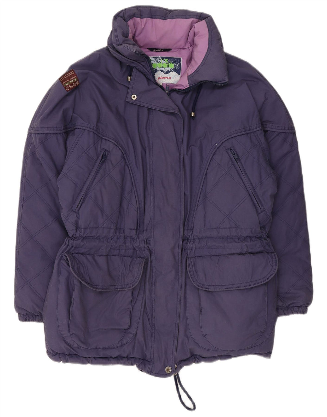 DIADORA Veste matelassée surdimensionnée pour femme UK 10 Small Bleu marine Polyester