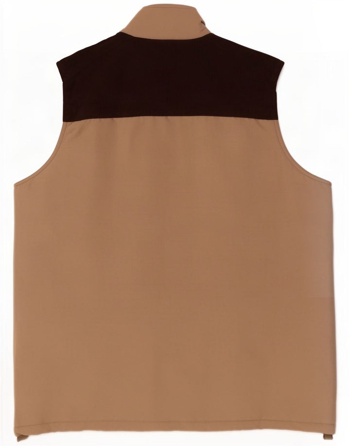 Cotton Traders Gilet utilitaire pour homme UK 40 Large Beige Colorblock Polyester