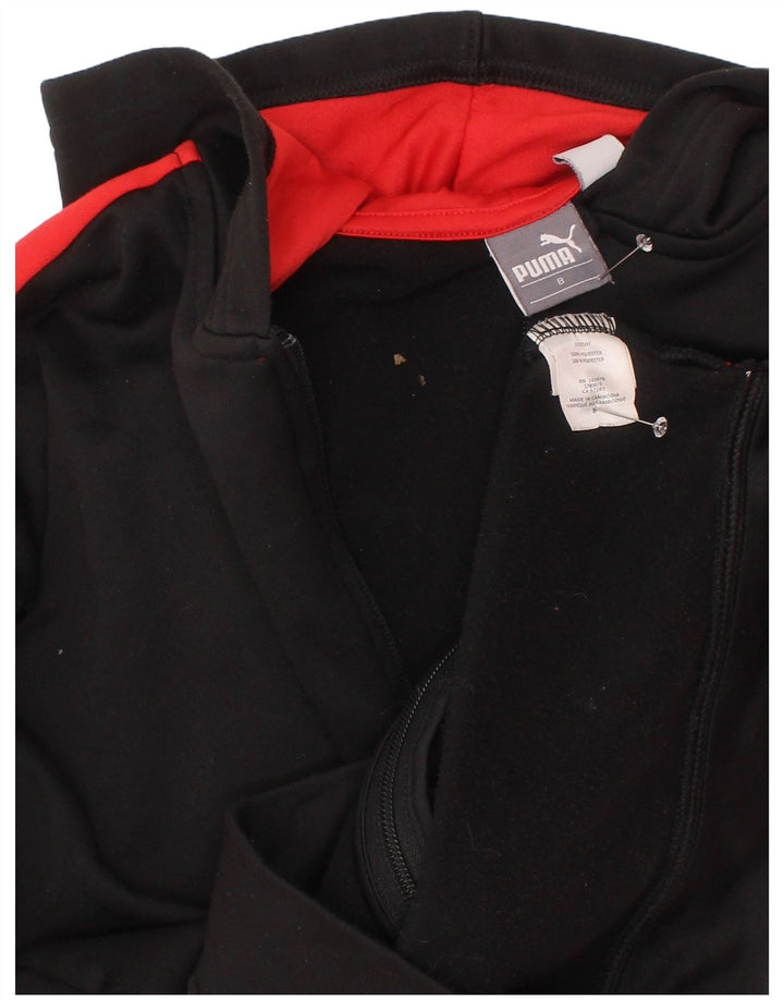 Puma Sweat à capuche zippé pour garçon 7-8 ans Noir Colorblock Polyester