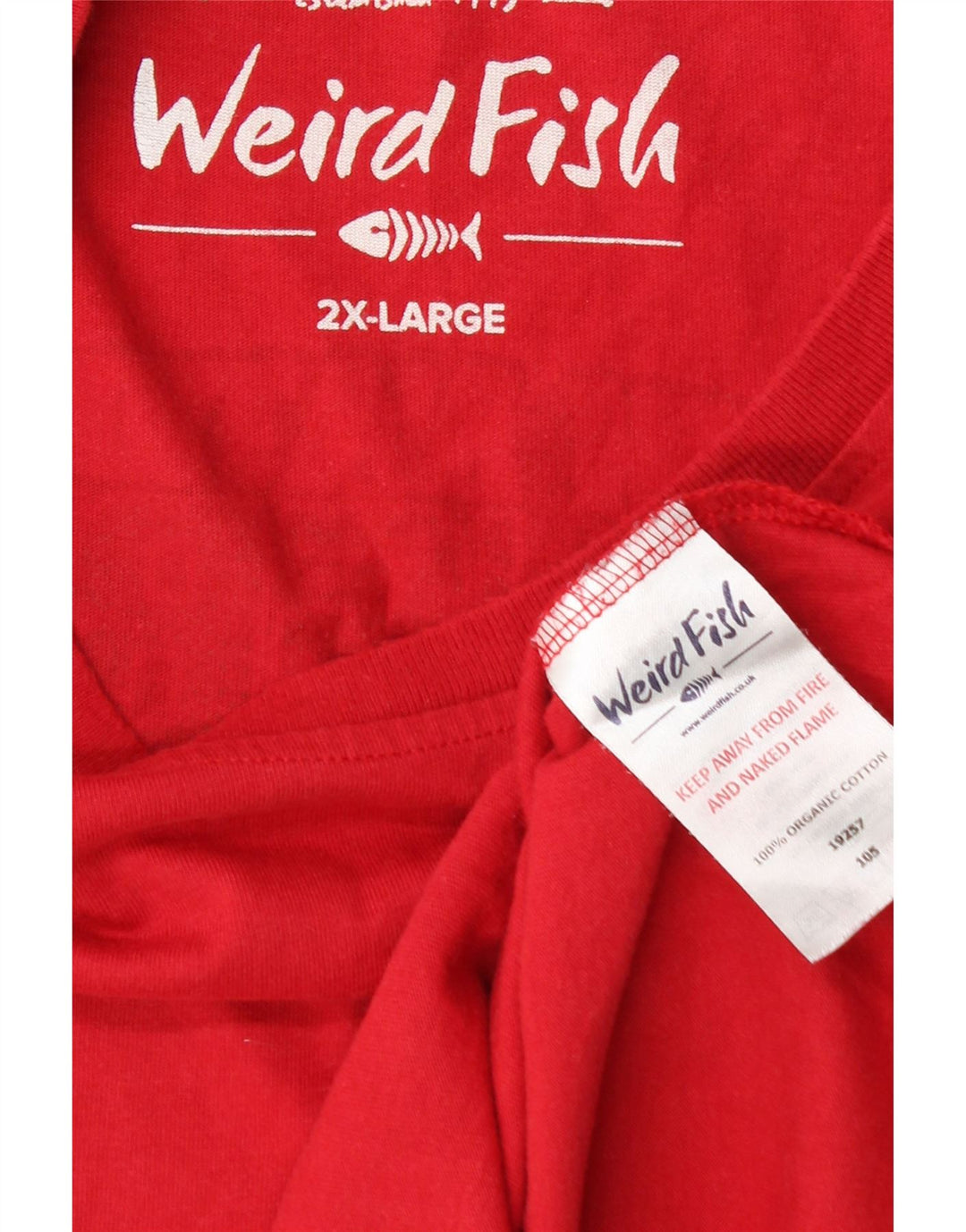 WEIRD FISH T-Shirt graphique homme haut 2XL coton rouge