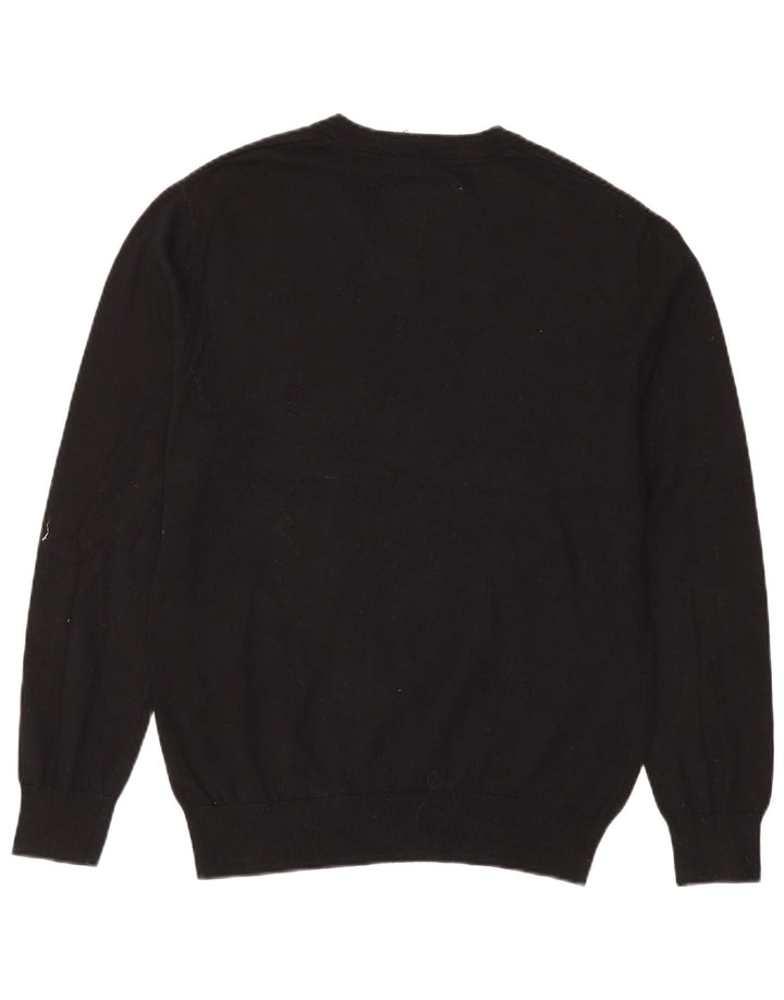 Jack Wills Pull col V pour homme en coton noir Taille L