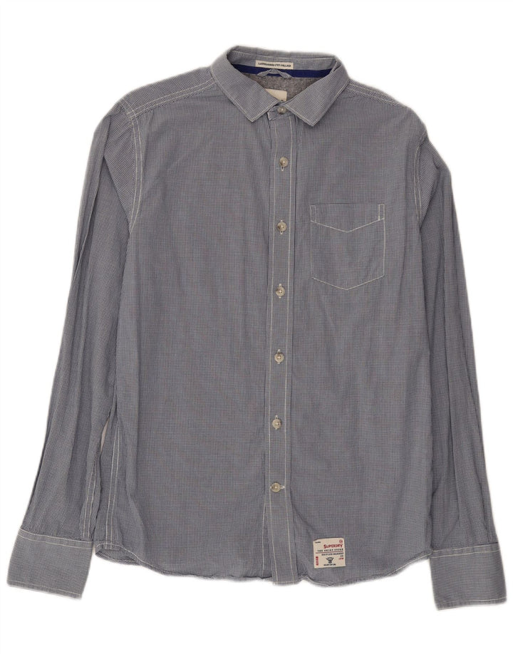 Superdry Chemise Homme Bleu Marine Moyen Gingham Cotton