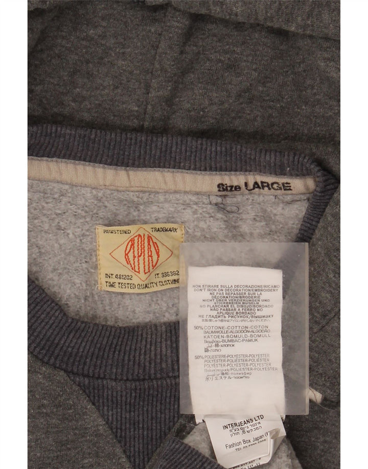 Replay Pull à capuche graphique homme grand gris coton