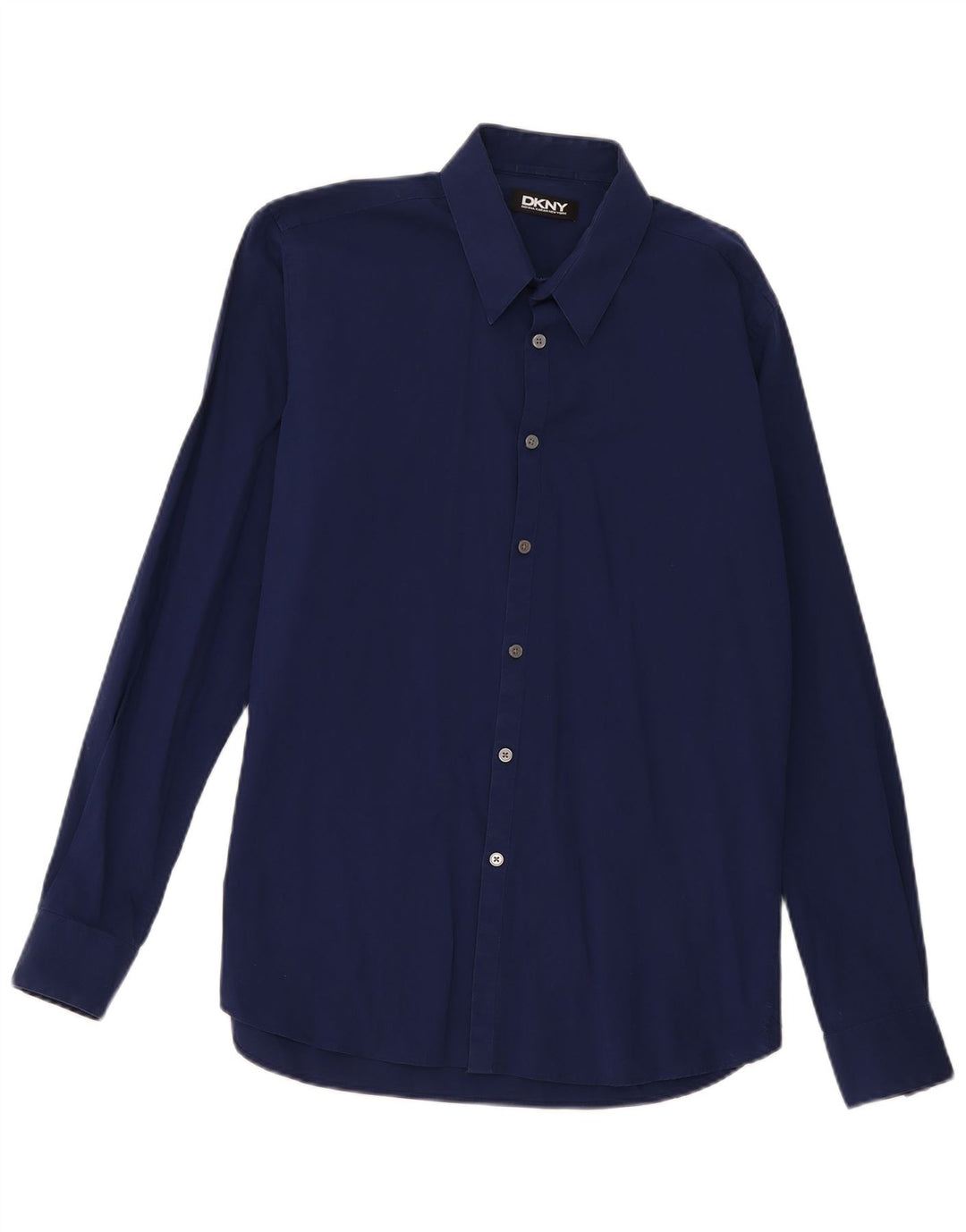 Dkny Chemise Homme Taille 16 Grand Coton Bleu Marine