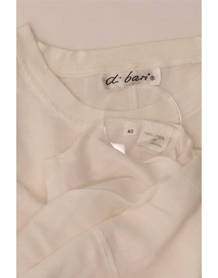 Di Bari T-shirt graphique surdimensionné pour femme EU 40 Lin blanc moyen