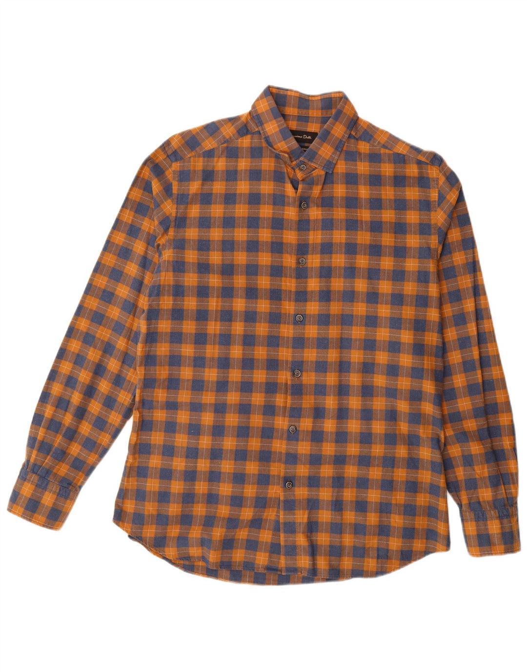Massimo Dutti Chemise en flanelle pour homme à carreaux orange