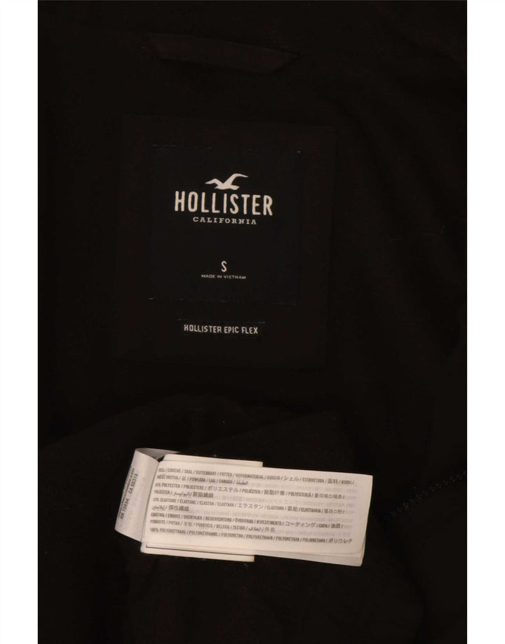 Hollister Veste bomber à capuche graphique pour hommes UK 36 Small Noir Polyester