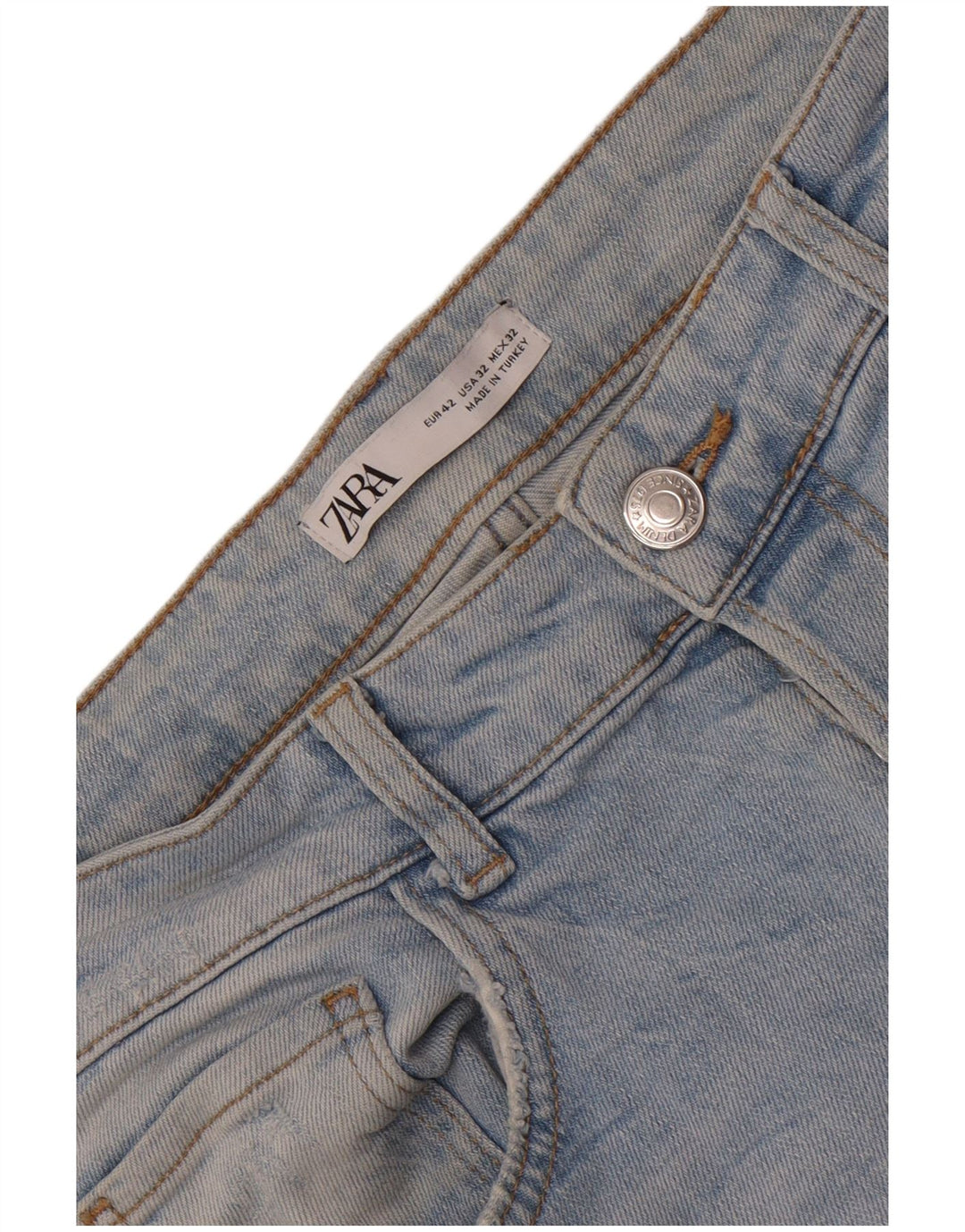 Zara Jean slim vieilli pour homme EU 42 Large W32 L26 Bleu