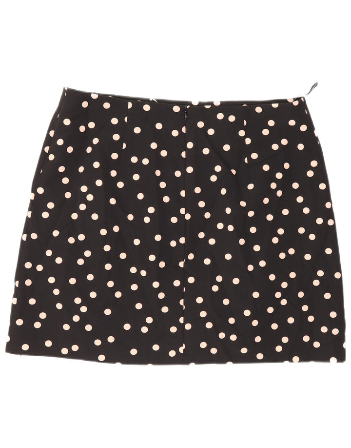 Oasis Mini-jupe femme UK 16 Large W34 Noir à pois Polyester