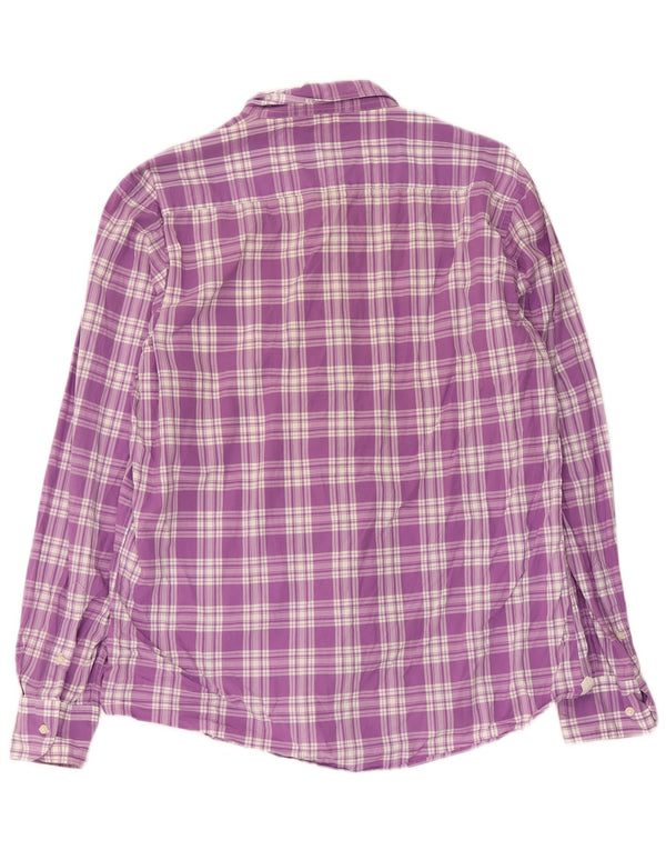 Massimo Dutti Chemise décontractée pour homme XL Violet à carreaux