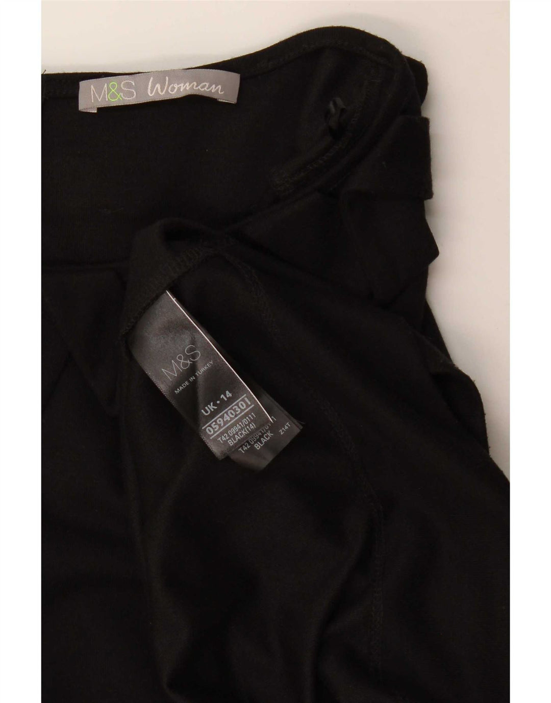 Marks & Spencer Robe fourreau pour femme UK 14 Large Noir Polyester