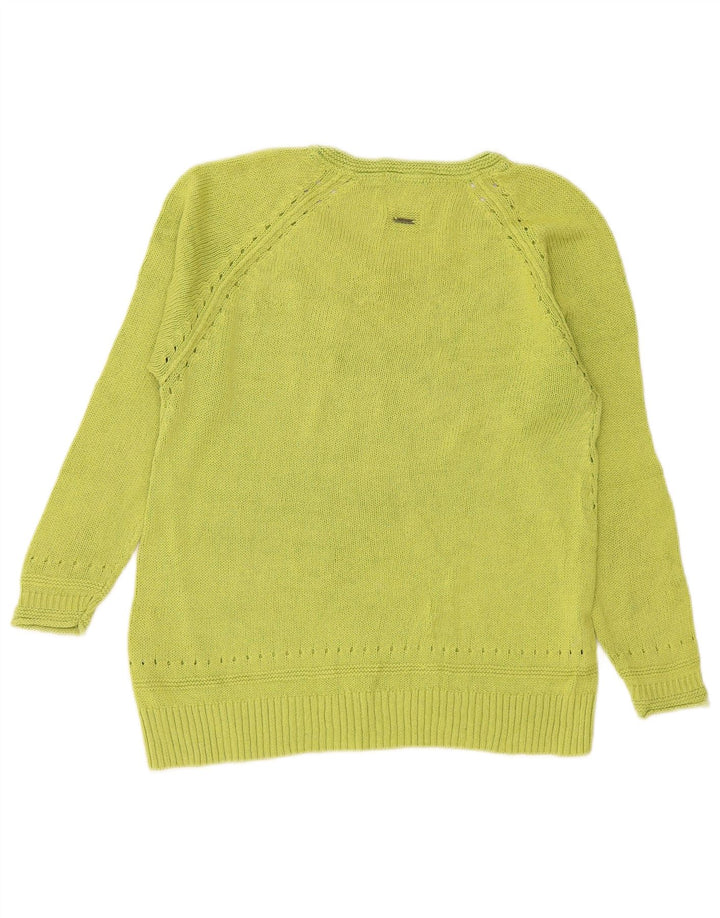 White Stuff Pull col V pour femme UK 8 Small Vert Coton