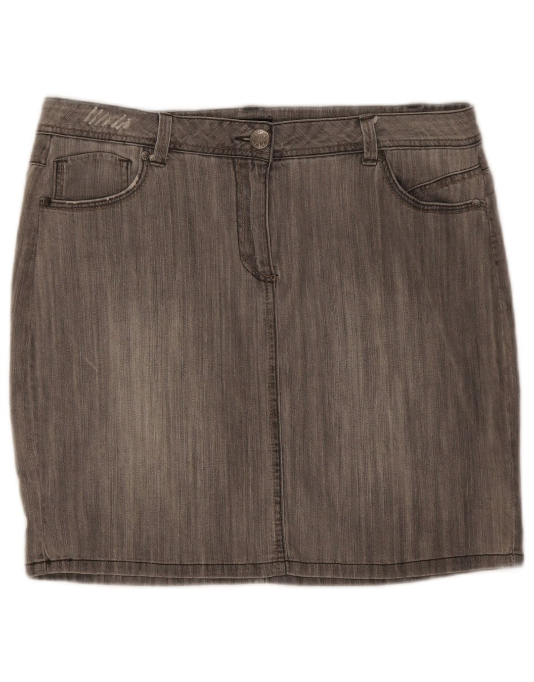 M&Co Mini jupe en jean pour femme UK 14 Large W34 Gris