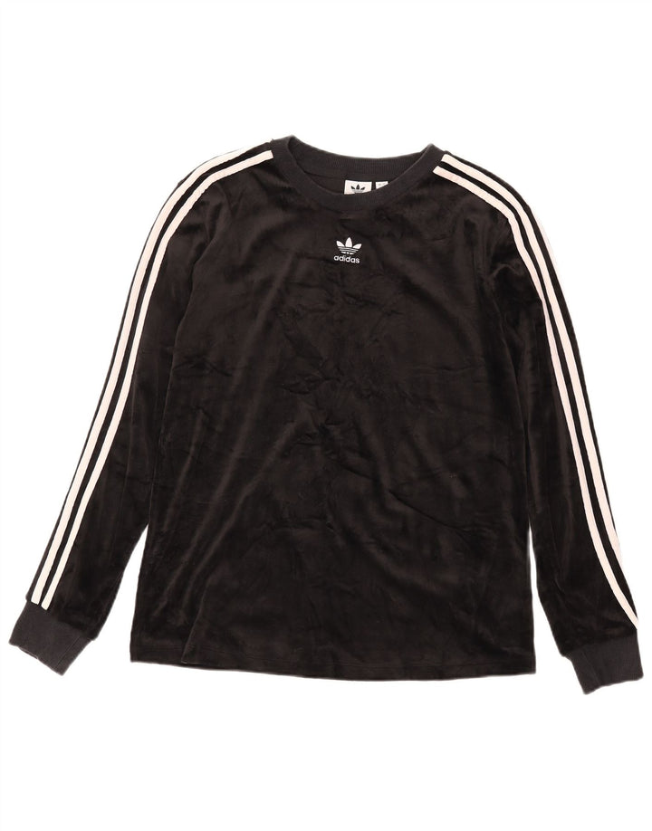 Adidas Haut à manches longues pour femme UK 12 Medium Noir Polyester