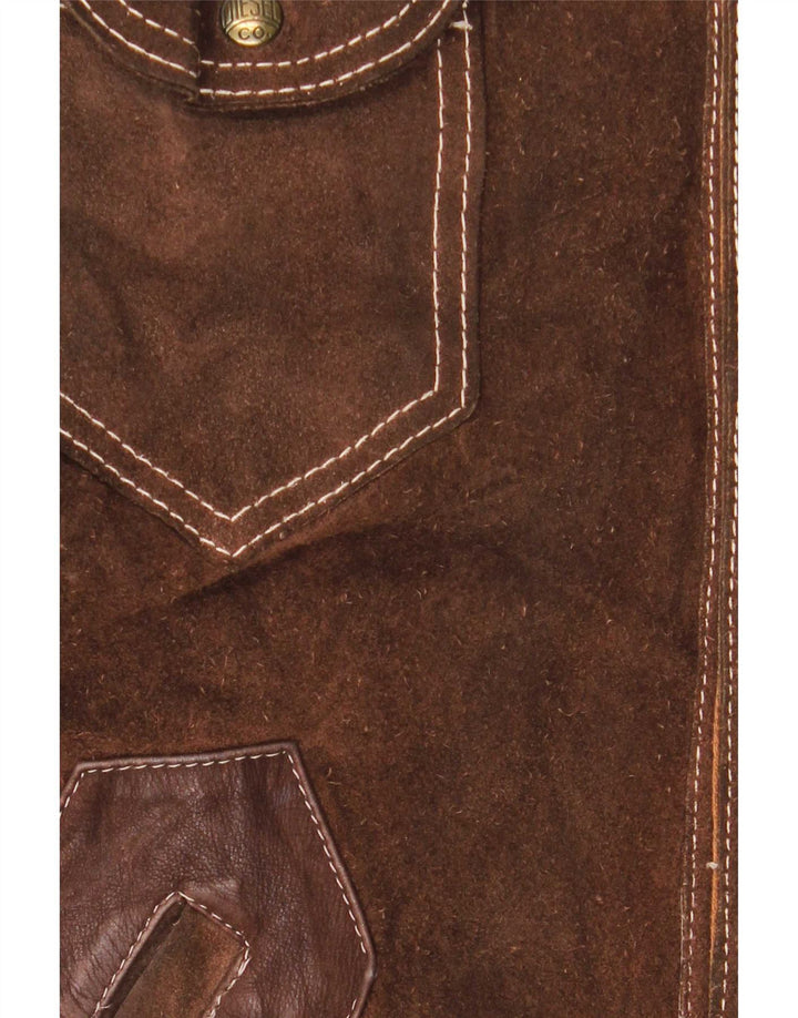 Diesel Veste réversible pour homme UK 40 Grand cuir à carreaux marron