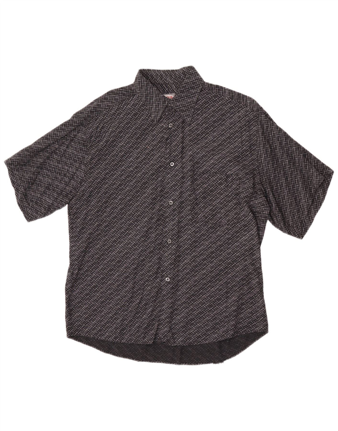 Tipo' S Chemise À Manches Courtes Homme Grande Viscose Géométrique Noire