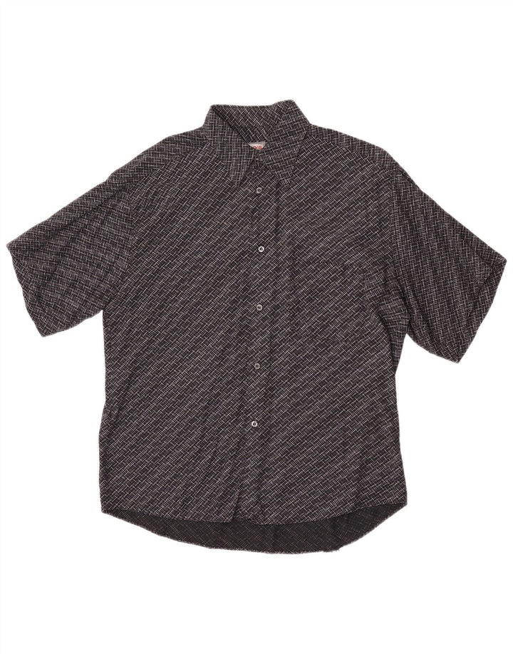 Tipo' S Chemise À Manches Courtes Homme Grande Viscose Géométrique Noire