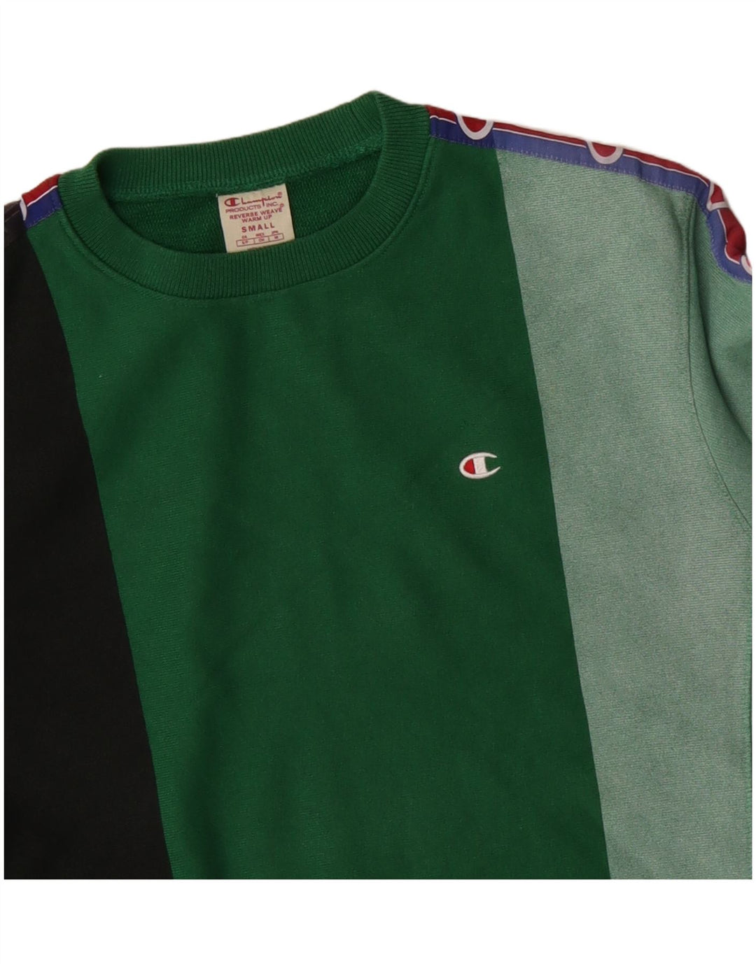Champion Reverse Weave Sweatshirt Jumper Petit Vert Colorblock