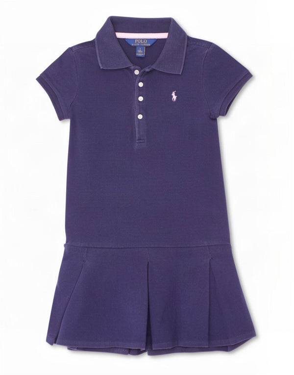 Polo Ralph Lauren Robe Polo Fille 5-6 Ans Bleu Marine Coton
