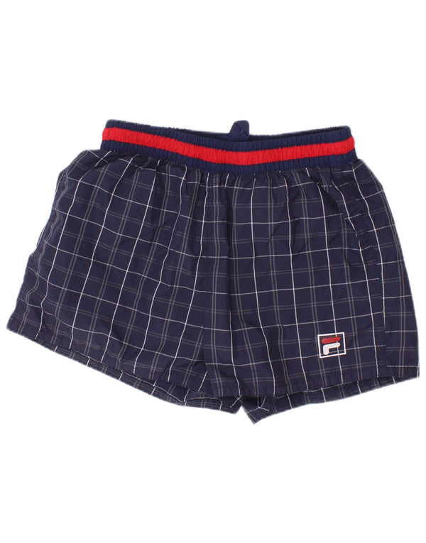 Fila Short de Bain Garçon 7-8 Ans Bleu Marine à Carreaux