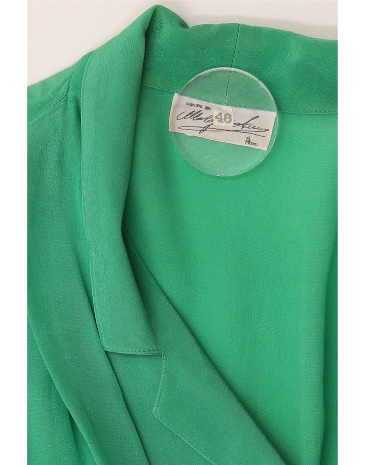 VINTAGE Womens Short Sleeve Shirt Blouse IT 46 Large Green Vintage Vintage and Second-Hand Vintage from Messina Hembry 