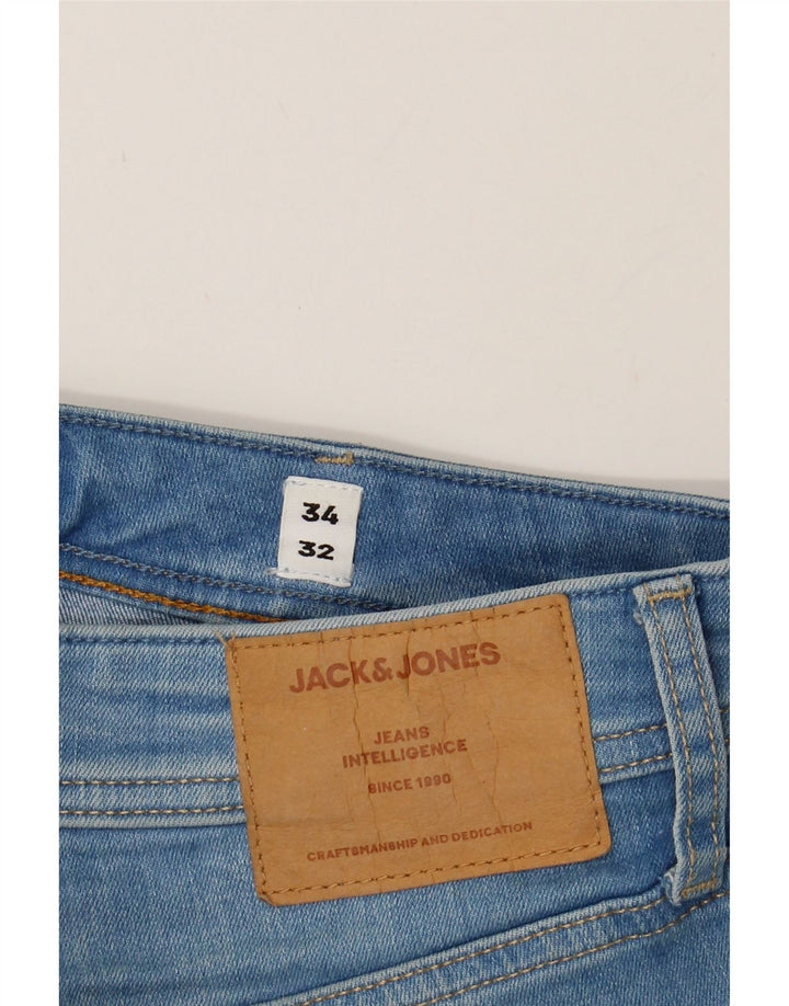 JACK & JONES Mens Slim Jeans  W34 L32 Blue Cotton Vintage Jack & Jones and Second-Hand Jack & Jones from Messina Hembry 
