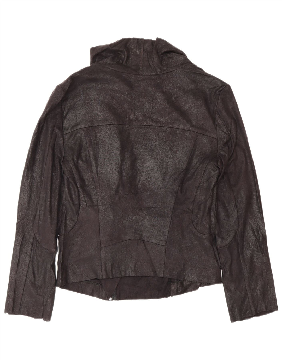 Calvin Klein Veste bomber en similicuir pour femme UK 10 Petit motard noir