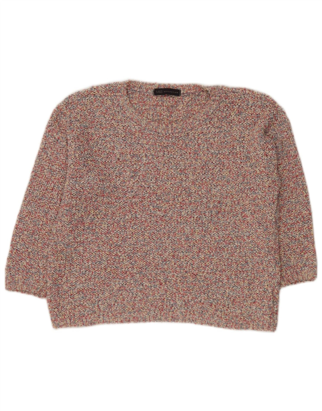 MARKS & SPENCER Pull court à col rond pour femme UK 14 Large Rose