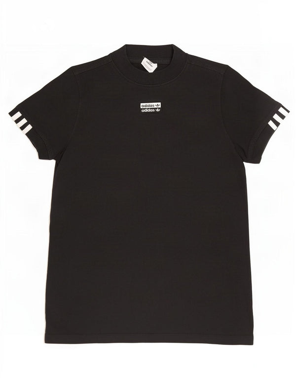 Adidas T-shirt graphique pour femme UK 10 Petit coton noir