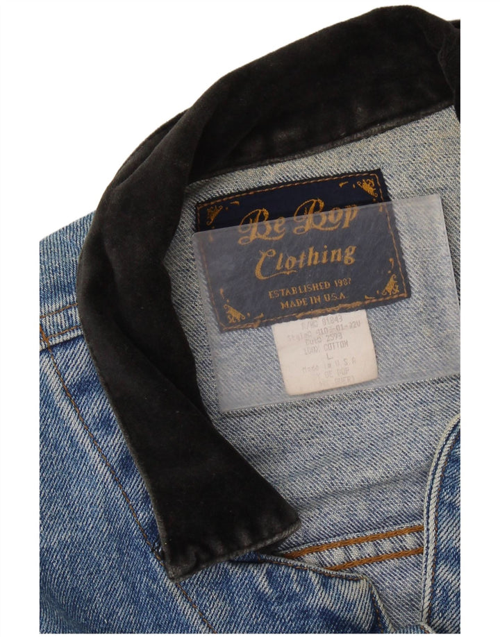veste en denim femme vintage UK 14 Grand coton bleu