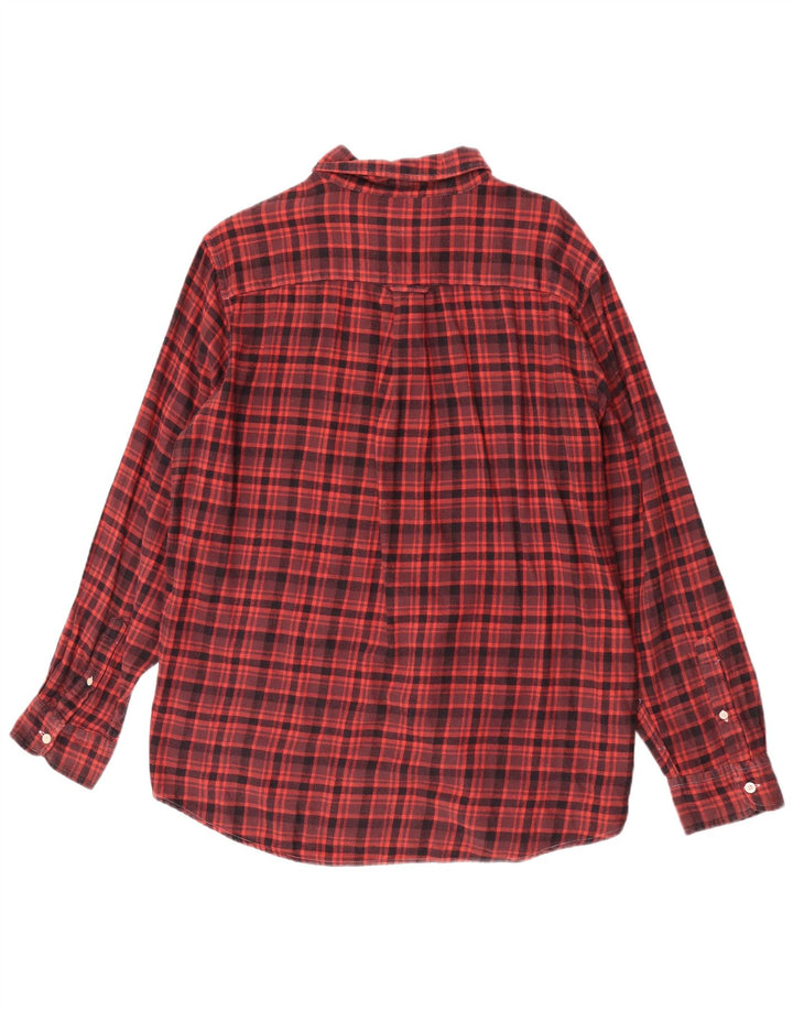 Chaps Chemise en flanelle pour homme en coton à carreaux bordeaux