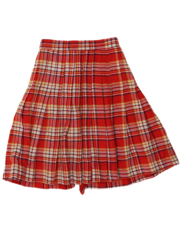 jupe portefeuille plissée femme vintage W24 XS Plaid rouge