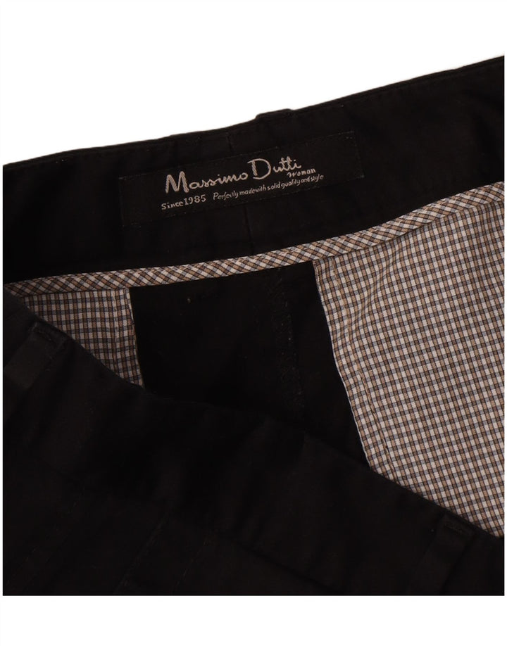 Massimo Dutti Pantalon Chino Bootcut Femme W34 L32 Coton Noir