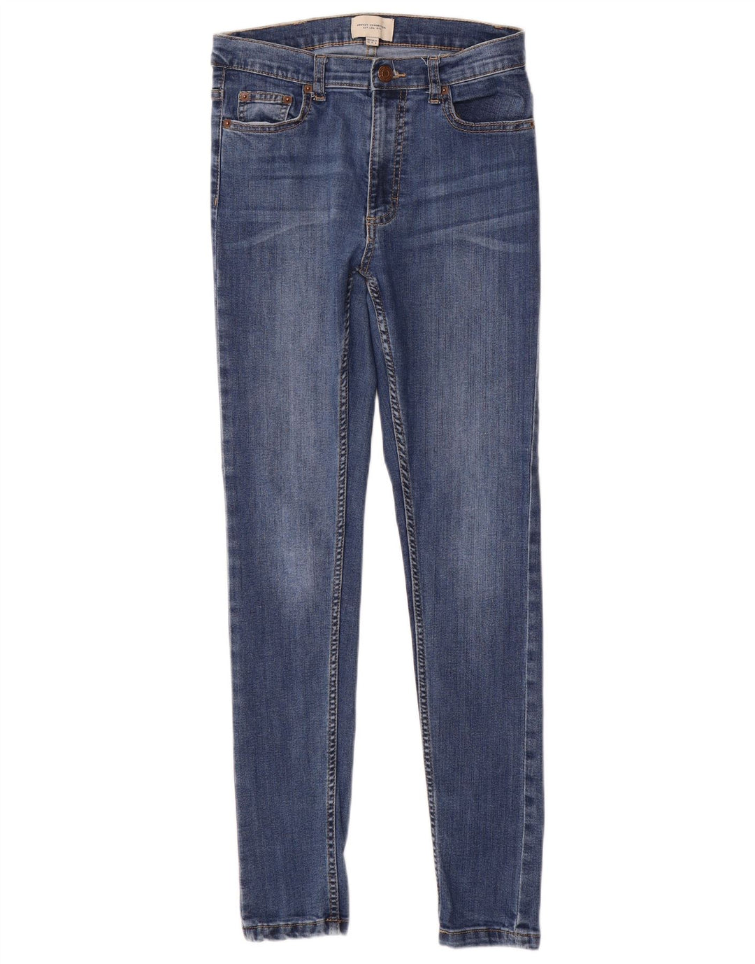 FRENCH CONNECTION Jean skinny pour femme UK 10 Small W28 L29 Bleu Coton
