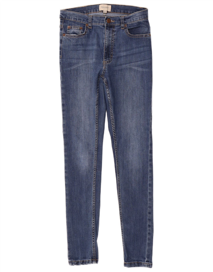 FRENCH CONNECTION Jean skinny pour femme UK 10 Small W28 L29 Bleu Coton