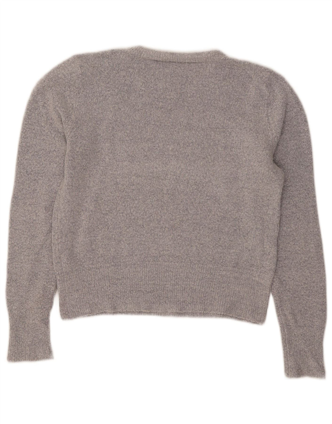 Oasis Pull court à col rond pour femme UK 12 Gris moyen Acrylique