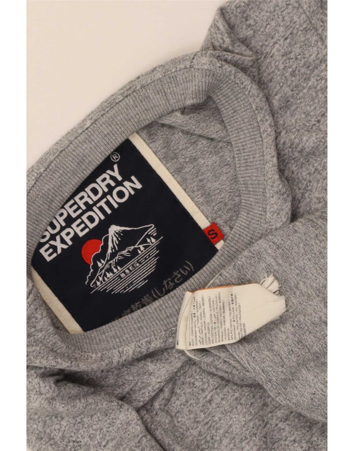Superdry Haut graphique à manches longues pour homme en coton moucheté gris petit