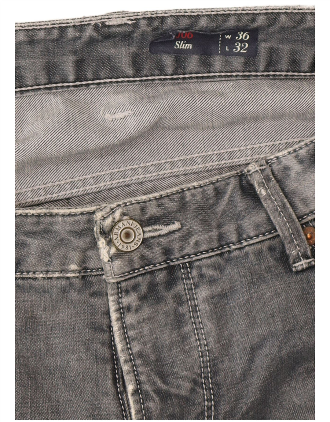 Armani Jeans Slim W36 L32 Gris Coton Homme