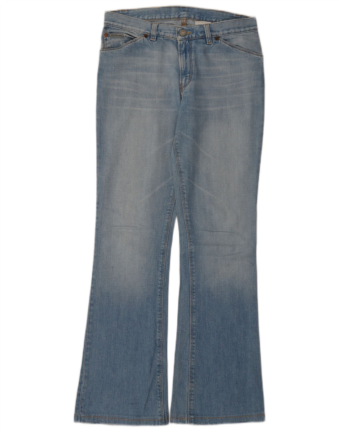 CALVIN KLEIN Jean Bootcut Femme W28 L30 Bleu Coton