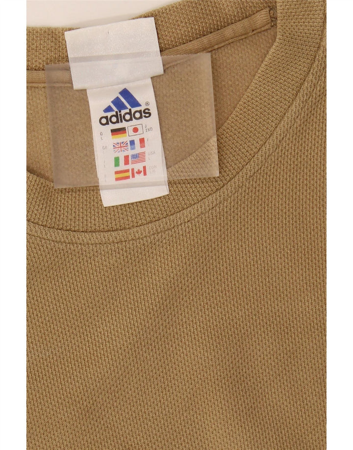 ADIDAS Mens T-Shirt Top Large Beige