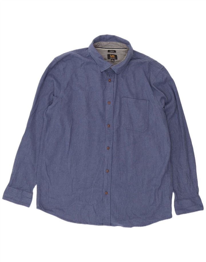 Lee Chemise Stretch XL Bleu Coton Homme